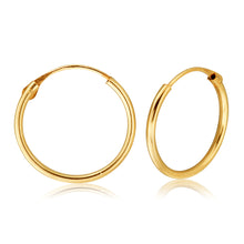 Load image into Gallery viewer, 9ct Yellow Gold 1.2x14mm Hinged Hoop Earrings