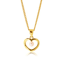 Load image into Gallery viewer, 9ct Yellow Gold Pearl Heart Pendant