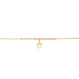 9ct Gold Figaro Angel 27cm Anklet