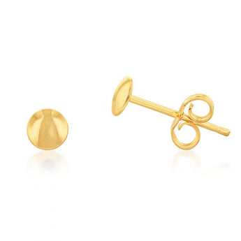 9ct Yellow Gold Dicut Round Stud Earrings