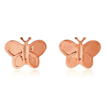 Load image into Gallery viewer, 9ct Rose Gold Butterfly Stud Earrings