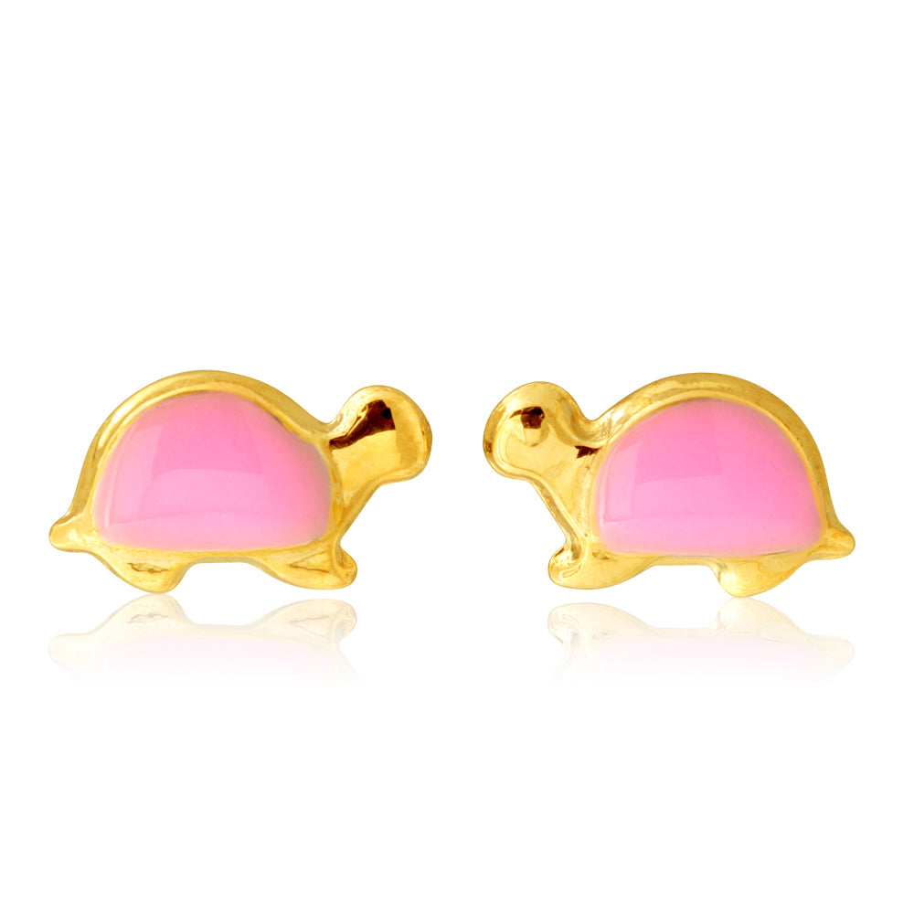9ct Yellow Gold Turtle Earrings