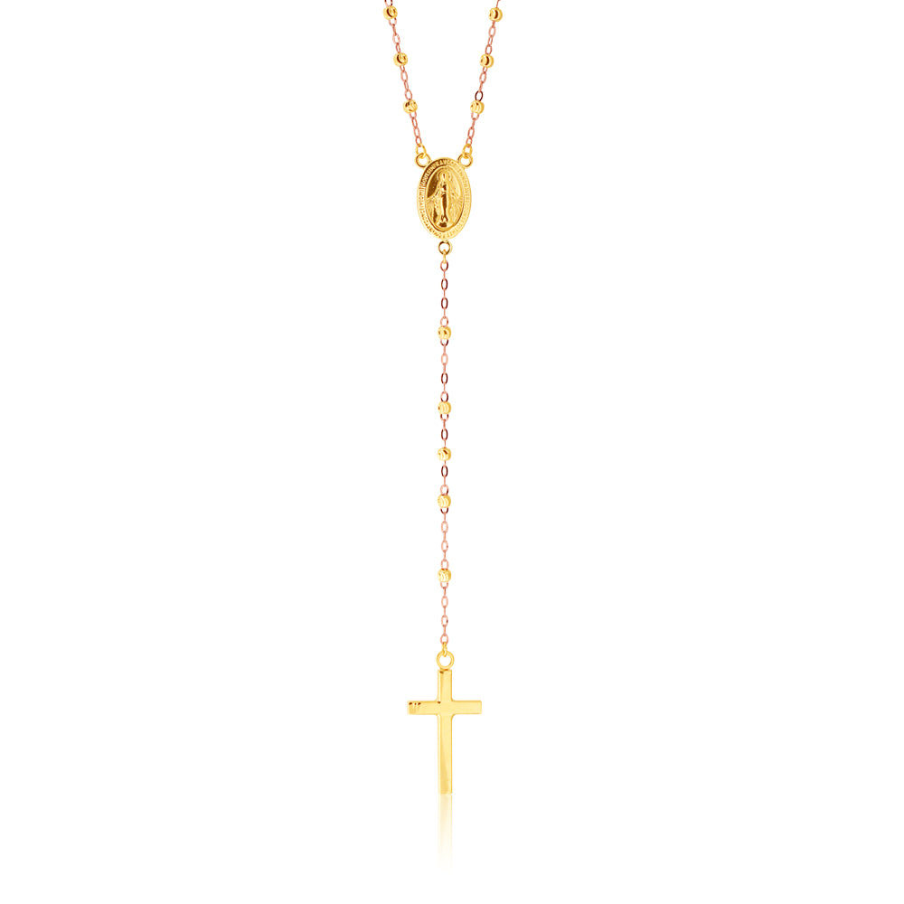 9ct Yellow Gold 45cm Rosary Cross Chain