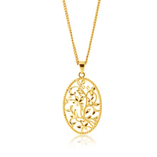 Load image into Gallery viewer, 9ct Yellow Gold Diamond Cut Flower Pendant
