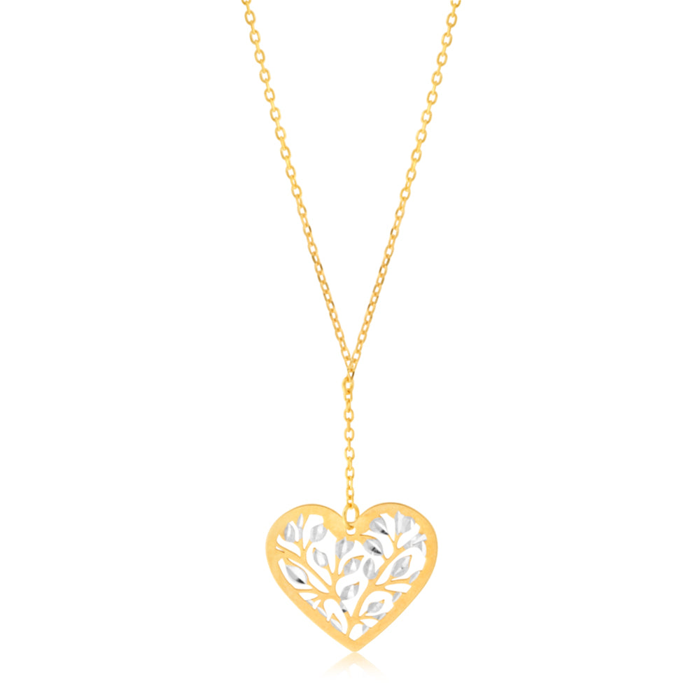 9ct Yellow Gold 42 cm Heart Chain