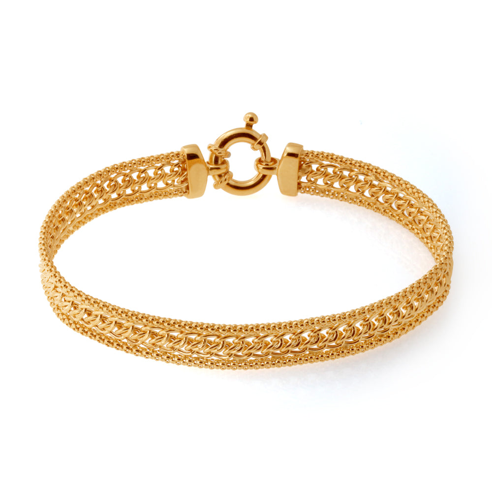9ct Gold Fancy Mesh Bracelet 18cm