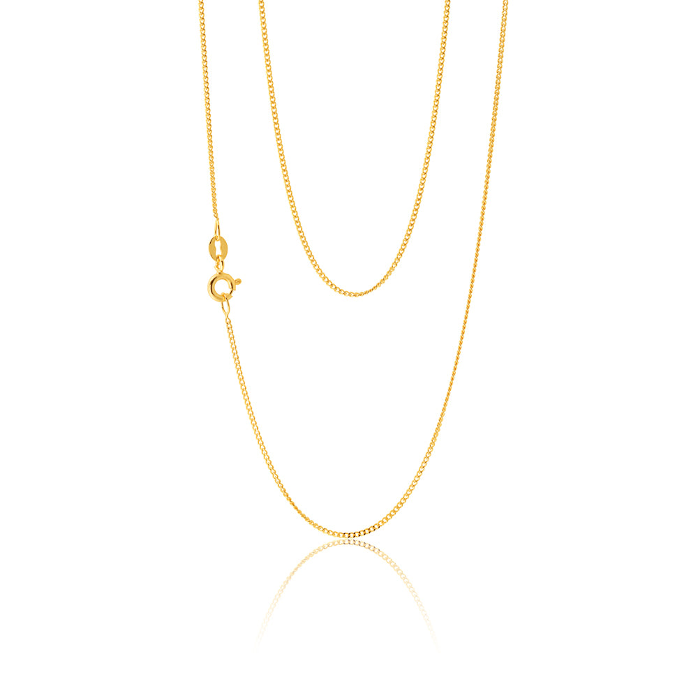 9ct Yellow Gold Curb 51cm 31 Gauge Chain