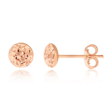 Load image into Gallery viewer, 9ct Rose Gold Textured 5.5mm Stud Earrings