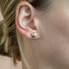 Load image into Gallery viewer, 9ct Yellow Gold Textured Button Stud Earrings