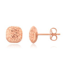 Load image into Gallery viewer, 9ct Rose Gold Textured Button Stud Earrings