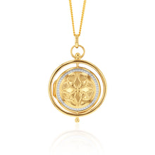 Load image into Gallery viewer, 9ct Two Tone Gold Spinner Locket Pendant