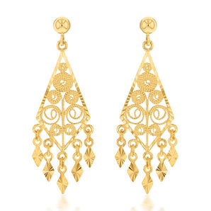 9ct Yellow Gold Chandelier Drop Earrings