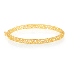 Load image into Gallery viewer, 9ct Yellow Gold Fancy Mesh 65mm Bangle