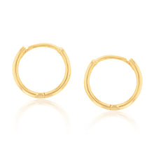 Load image into Gallery viewer, 9ct Yellow Gold Plain Round 9mm Sleeper Earrings