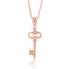 Load image into Gallery viewer, 9ct Rose Gold Antique Key Pendant
