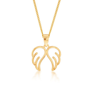 9ct Yellow Gold Angel Wings Pendant