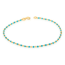 Load image into Gallery viewer, 9ct Yellow Gold Turquoise Blue Beads Fancy Bracelet