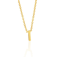 Load image into Gallery viewer, 9ct Yellow Gold Initial &quot;I&quot; Pendant On 43cm Chain