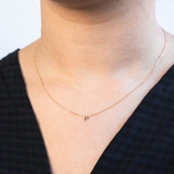 9ct Yellow Gold Initial "P" Pendant On 43cm Chain