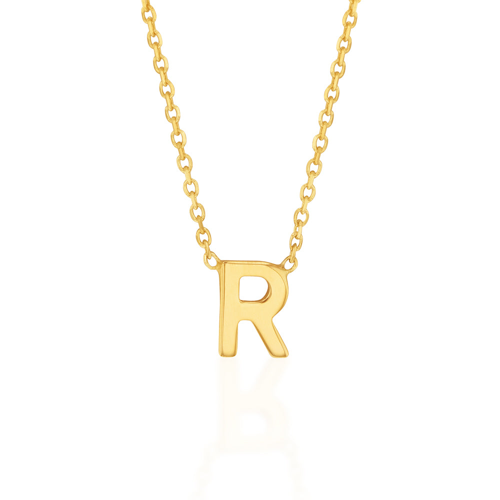 Letter R Hype Chain 9ct Yellow Gold Initial