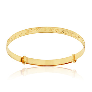 9ct Yellow Gold Twinkle 3mm Expandable Baby Bangle In Box