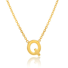 Load image into Gallery viewer, 9ct Yellow Gold Initial &quot;Q&quot; Pendant on 43cm Chain