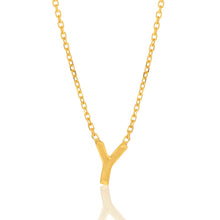 Load image into Gallery viewer, 9ct Yellow Gold Initial &quot;Y&quot; Pendant on 43cm Chain