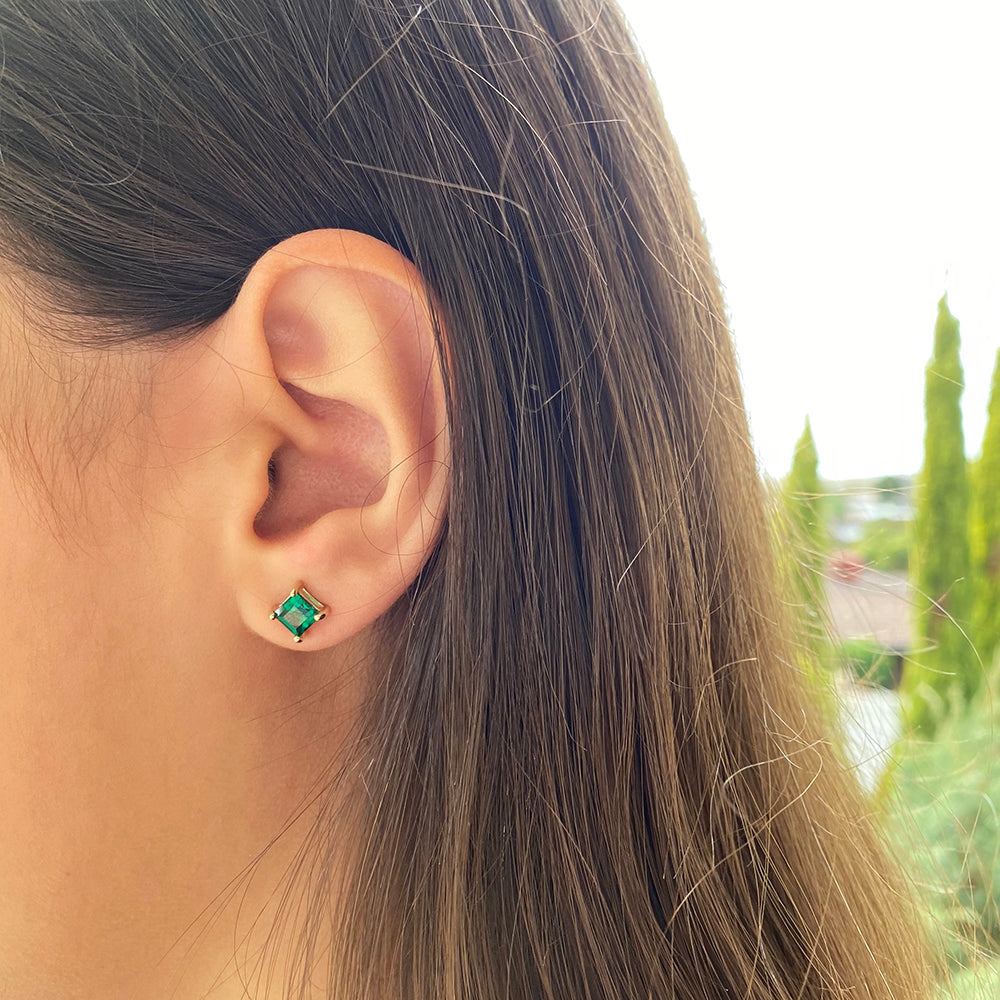 Emerald Green Stud Earrings - Dazzle Accessories