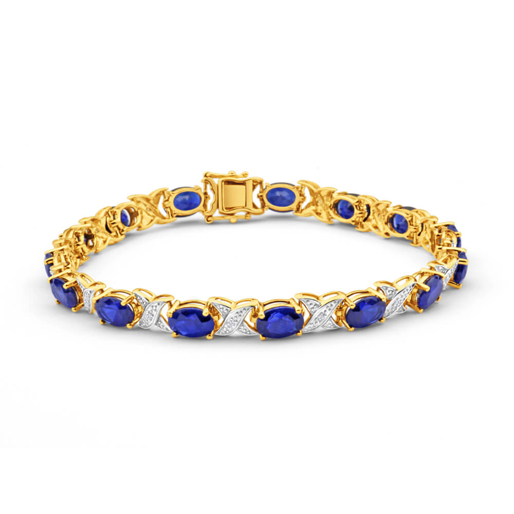 18ct gold diamond and sapphire bracelet - 2.25ct - Promise Diamonds