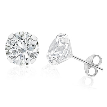 9ct White Gold Superb Cubic Zirconia Stud Earrings