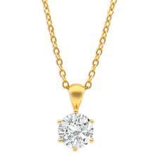 Load image into Gallery viewer, 9ct Yellow Gold 8mm Cubic Zirconia Pendant