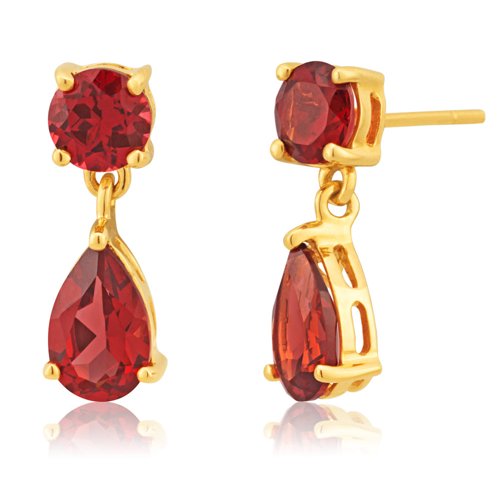 Le Vian Oval-Cut Garnet Drop Earrings 3/8 ct tw Diamonds 14K Strawberry Gold  | Kay