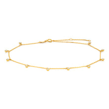 Load image into Gallery viewer, 9ct Yellow Gold Anklet with Cubic Zirconias