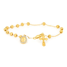 Load image into Gallery viewer, 9ct Yellow Gold 19cm  Rosary Zirconia Bracelet