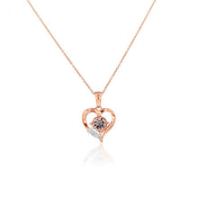 Load image into Gallery viewer, 9ct Rose Gold Morganite &amp; Diamond Heart Pendant with 44cm Chain Included