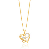 9ct Yellow Gold Zirconia Infinity & Heart Pendant