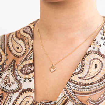 9ct Yellow Gold Zirconia Number 16 Heart Pendant