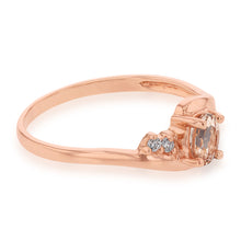 Load image into Gallery viewer, 9ct Rose Gold Morganite and Zirconia Oval Ring   *Resize 1-2 Sizes