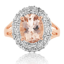 Load image into Gallery viewer, 9ct Rose Gold 2.00ct Morganite and Diamond Ring