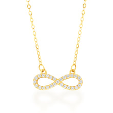 Load image into Gallery viewer, 9ct Yellow Gold &quot;Everlasting Love&quot; 45cm Zirconia Infinity Necklet