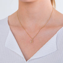 Load image into Gallery viewer, 9ct Yellow Gold Initial H Zirconia Pendant