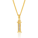 9ct Yellow Gold Initial I Zirconia Pendant