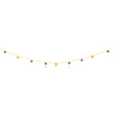 9ct Yellow Gold Black Zirconia and Gold Disc Charm 41.90cm Chain