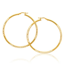 Load image into Gallery viewer, 9ct Yellow Gold Silver Filled Simple Two Tone 50mm Hoop Earrings