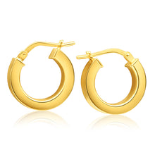 Load image into Gallery viewer, 9ct Yellow Gold Silver Filled 15mm Diamond Cut Concave Plain Hoop Earrings