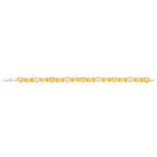 Load image into Gallery viewer, 9ct Yellow Gold Silver Filled Heart Fancy 19cm Bracelet
