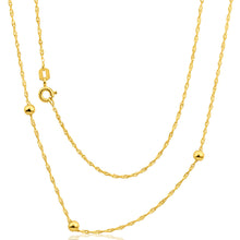 Load image into Gallery viewer, 9ct Yellow Gold Silver Filled Singapore 45cm Ball Chain 20 Gauge