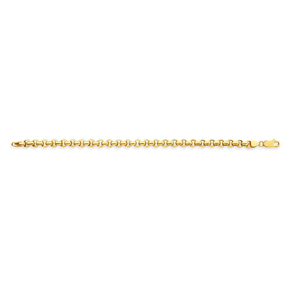 9ct Gorgeous Yellow Gold Silver Filled Belcher Bracelet