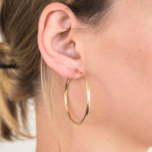 Load image into Gallery viewer, 9ct Yellow Gold Silver Filled Gypsy 40mm Hoop Earrings