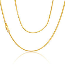 Load image into Gallery viewer, 9ct Yellow Gold Silver Filled Snake Sq 45cm Chain